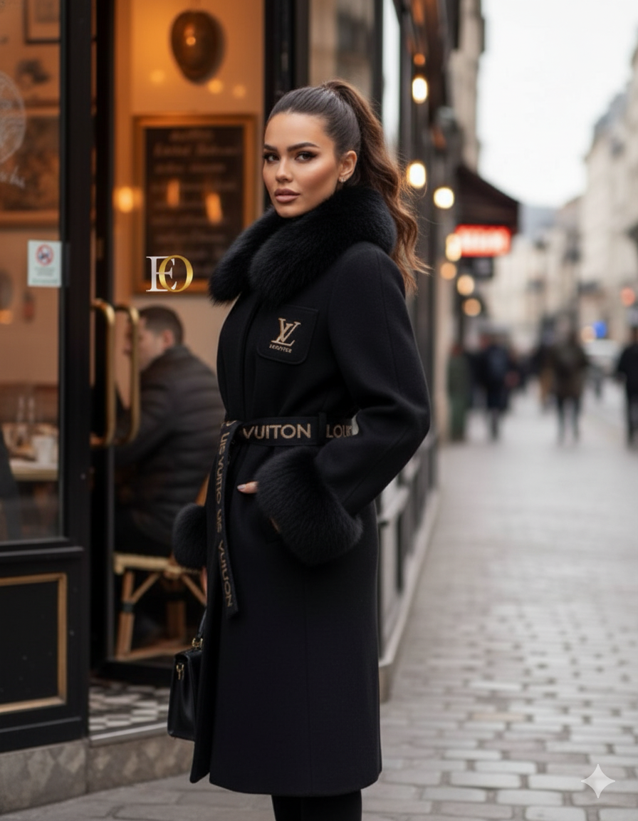 '- Fur-Lined Cashmere (Black)