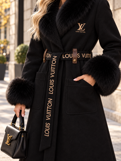 Luxury Fur-Lined Cashmere (Black)