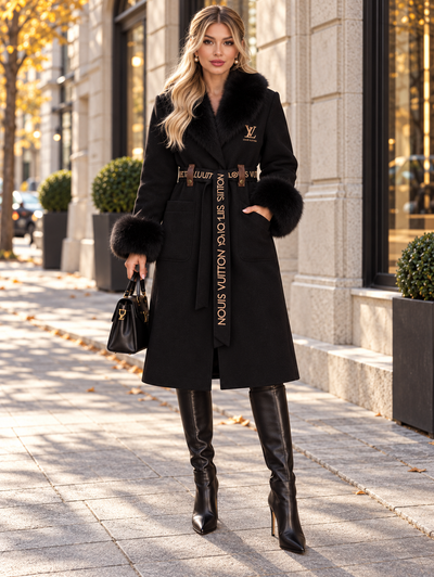Luxury Fur-Lined Cashmere (Black)