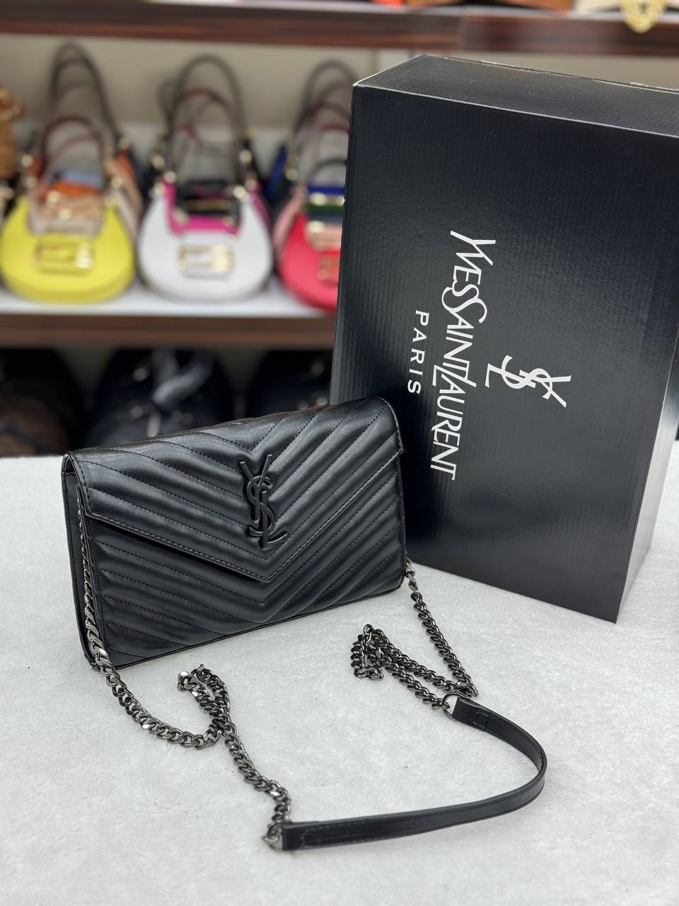 '- Quilted Shoulder Bag (Big) (DarkSilver)