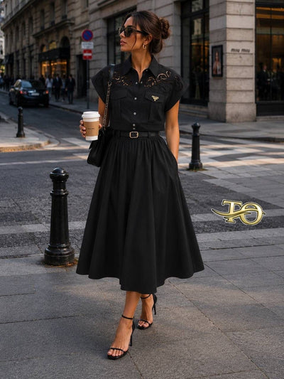 'BELTED SKIRT SET