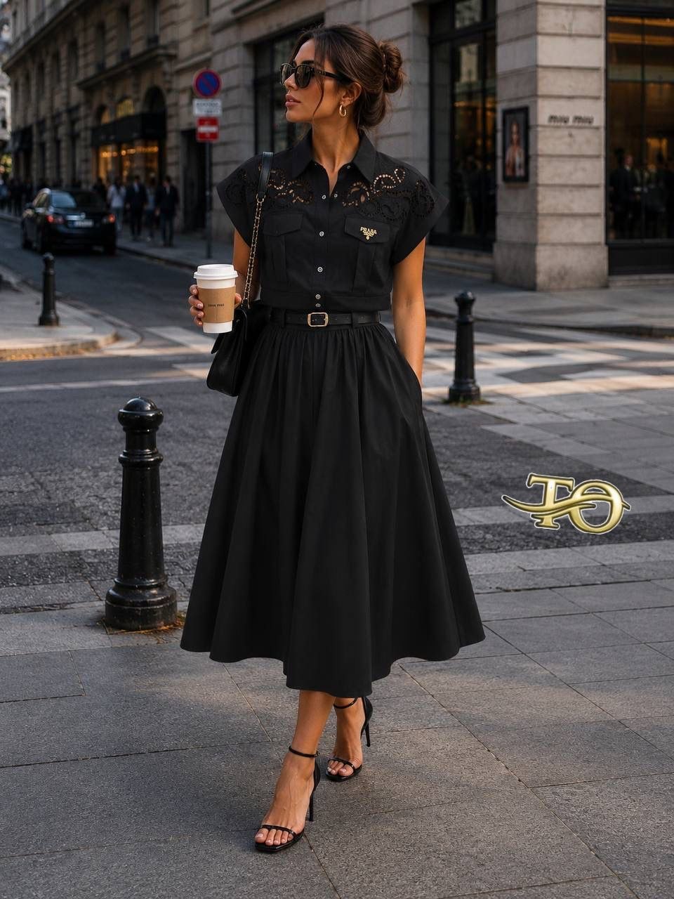 'BELTED SKIRT SET