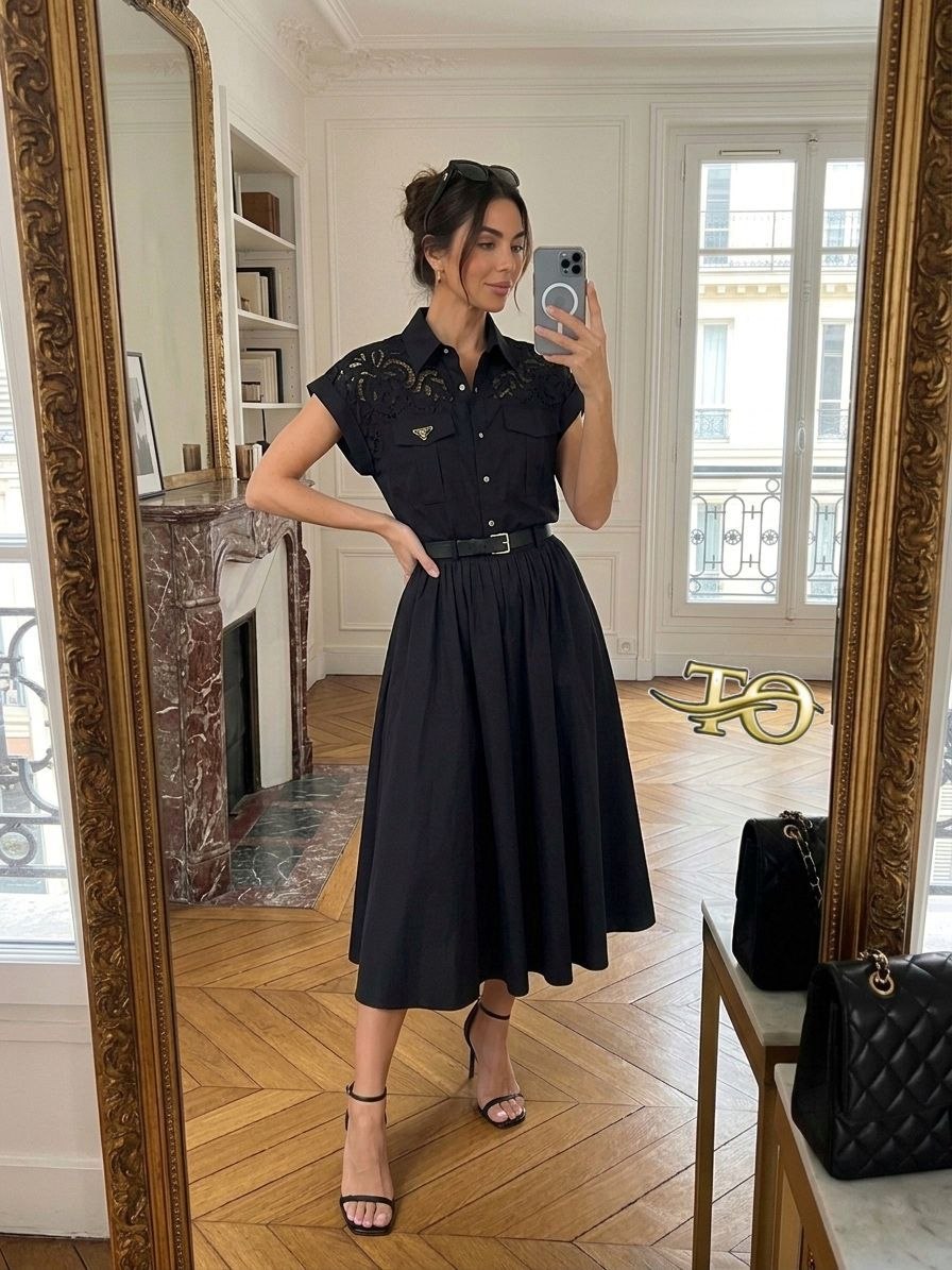 'BELTED SKIRT SET